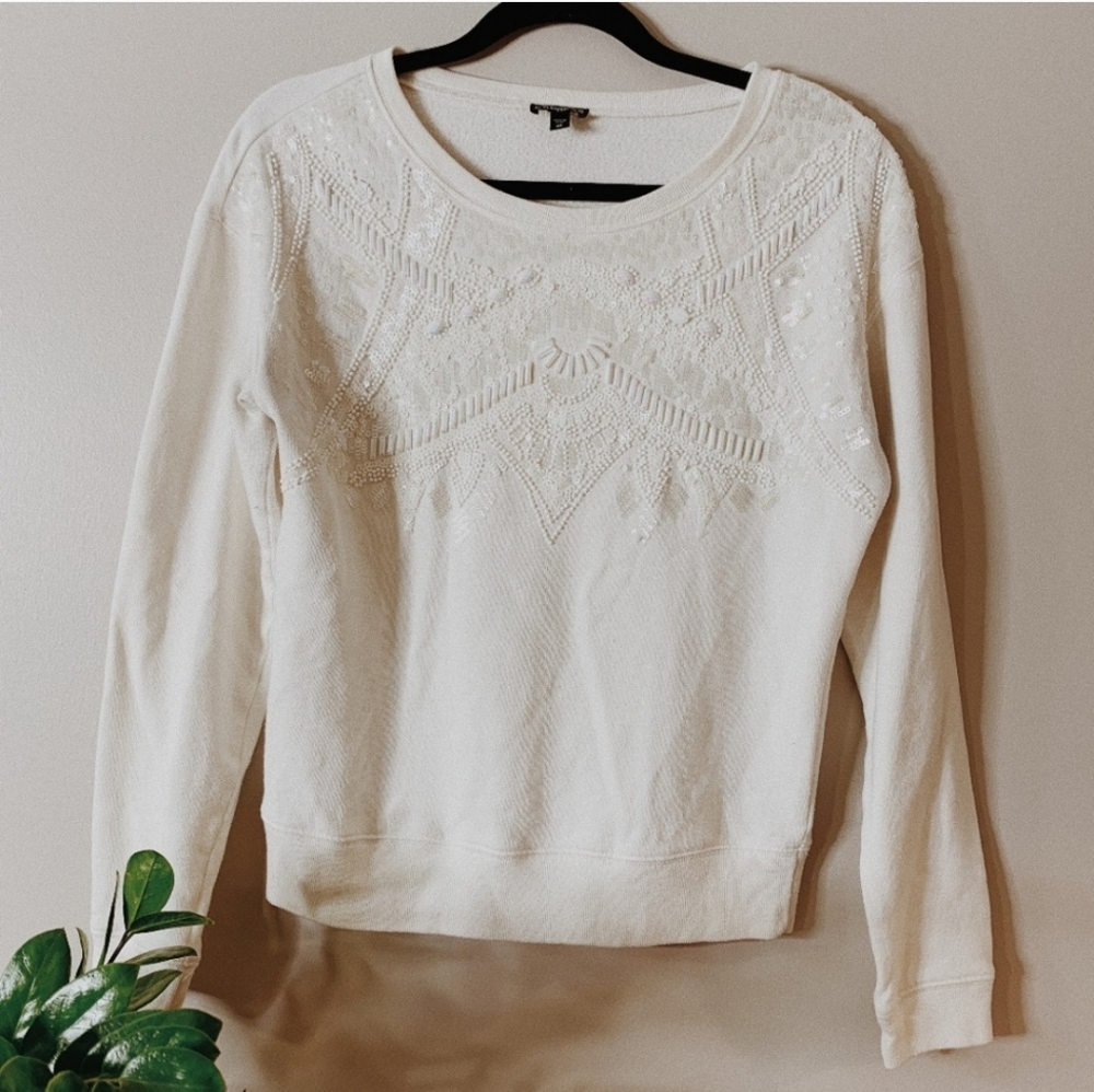 Express while sequence and jeweled sweater